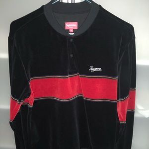 Supreme Velour Snap Henley Sweater